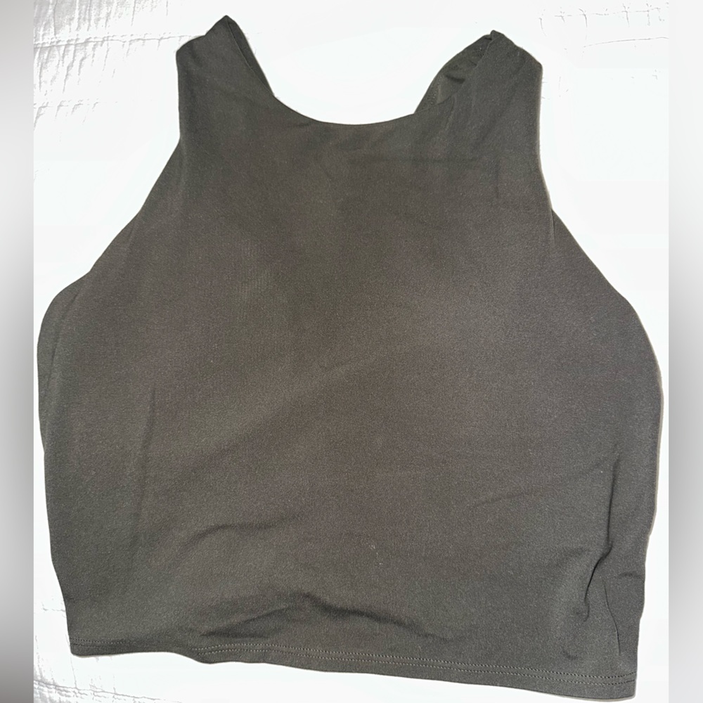 Athleta Dark green high neck cropped tank top